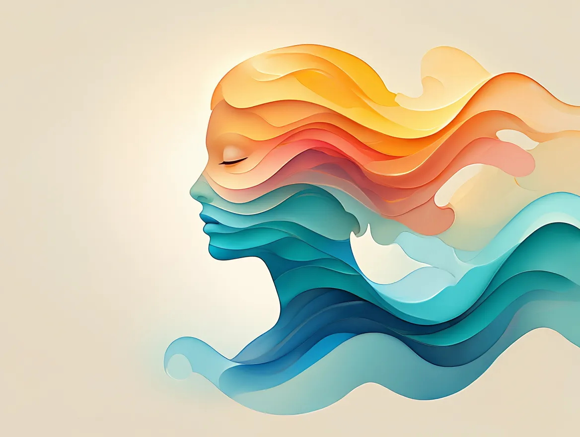 Visuele weergave van een gebalanceerd dagritme met zachte overgangen tussen activiteit en rust